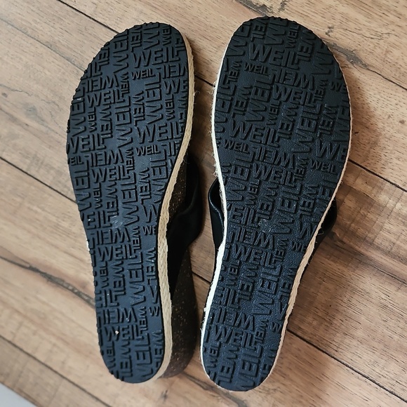 Weil Orthaheel Leather Wedge Thong Sandals Size 11 - Picture 6 of 15